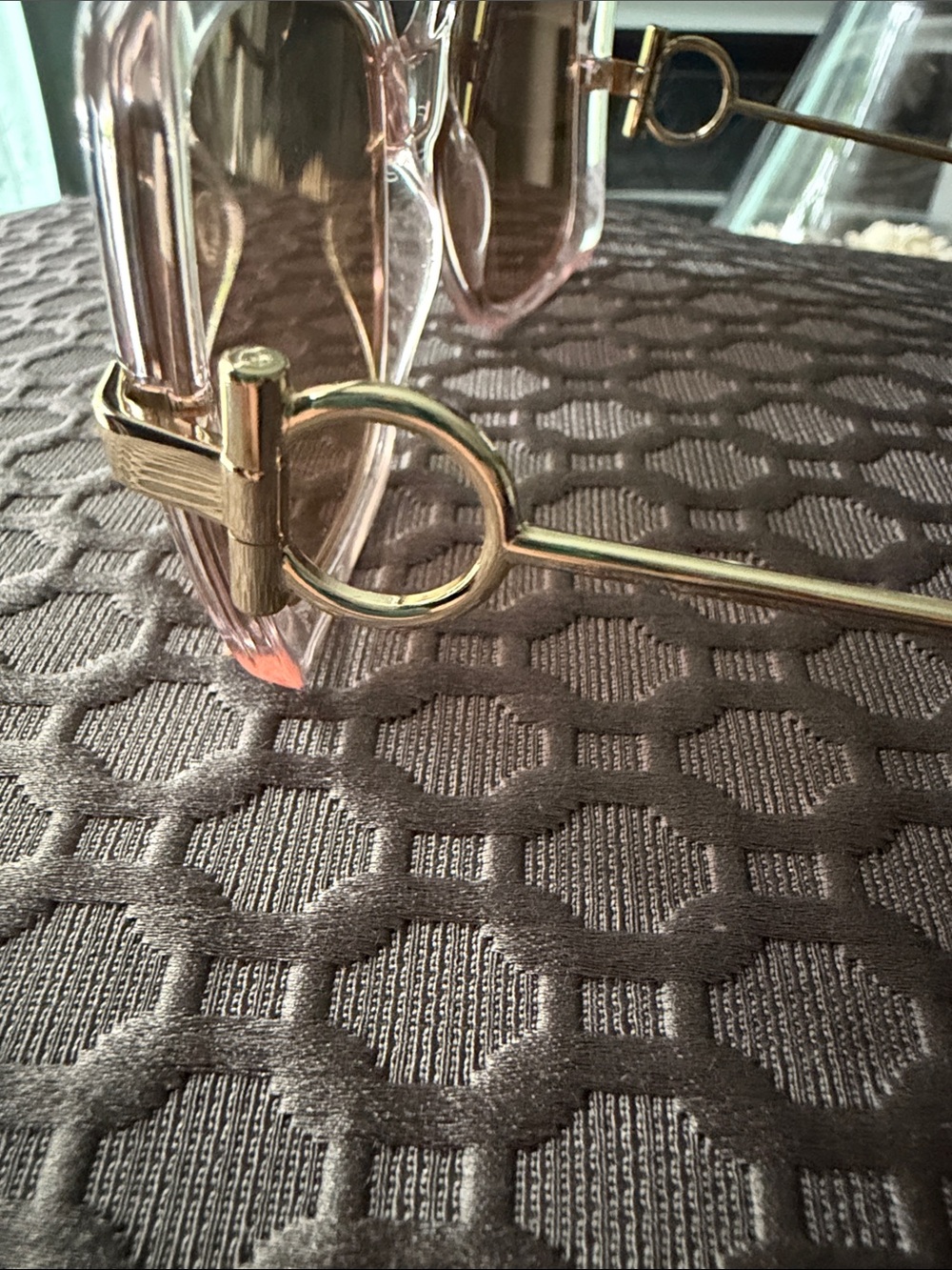 Salvatore Ferragamo Clear Frame Sunglasses with Brown Lenses - Picture 3 of 6